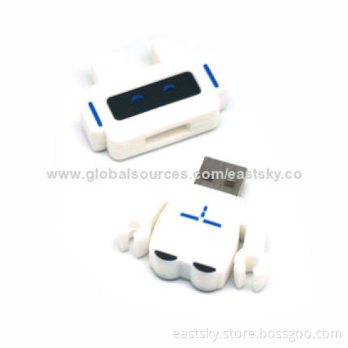 Custom Robot Shape USB drive, made of soft PVC material, OEM orders welcomed